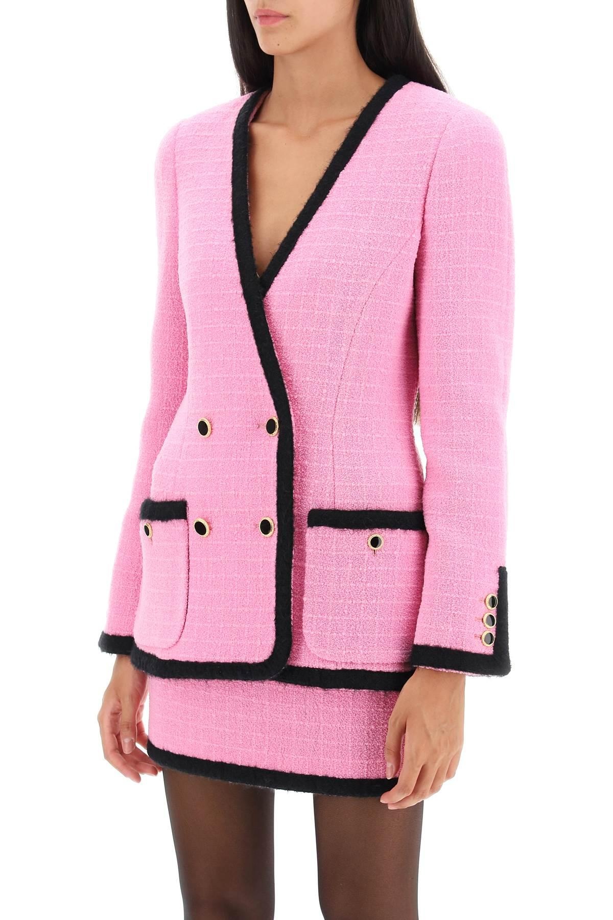Alessandra Rich Double Breasted Boucle Tweed Jacket - 5