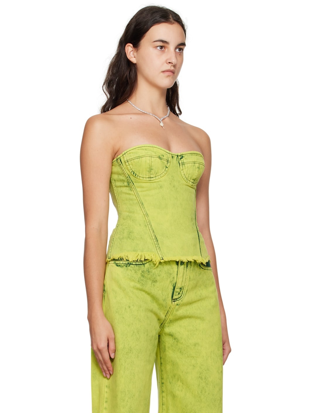 Green Paneled Tank Top - 2