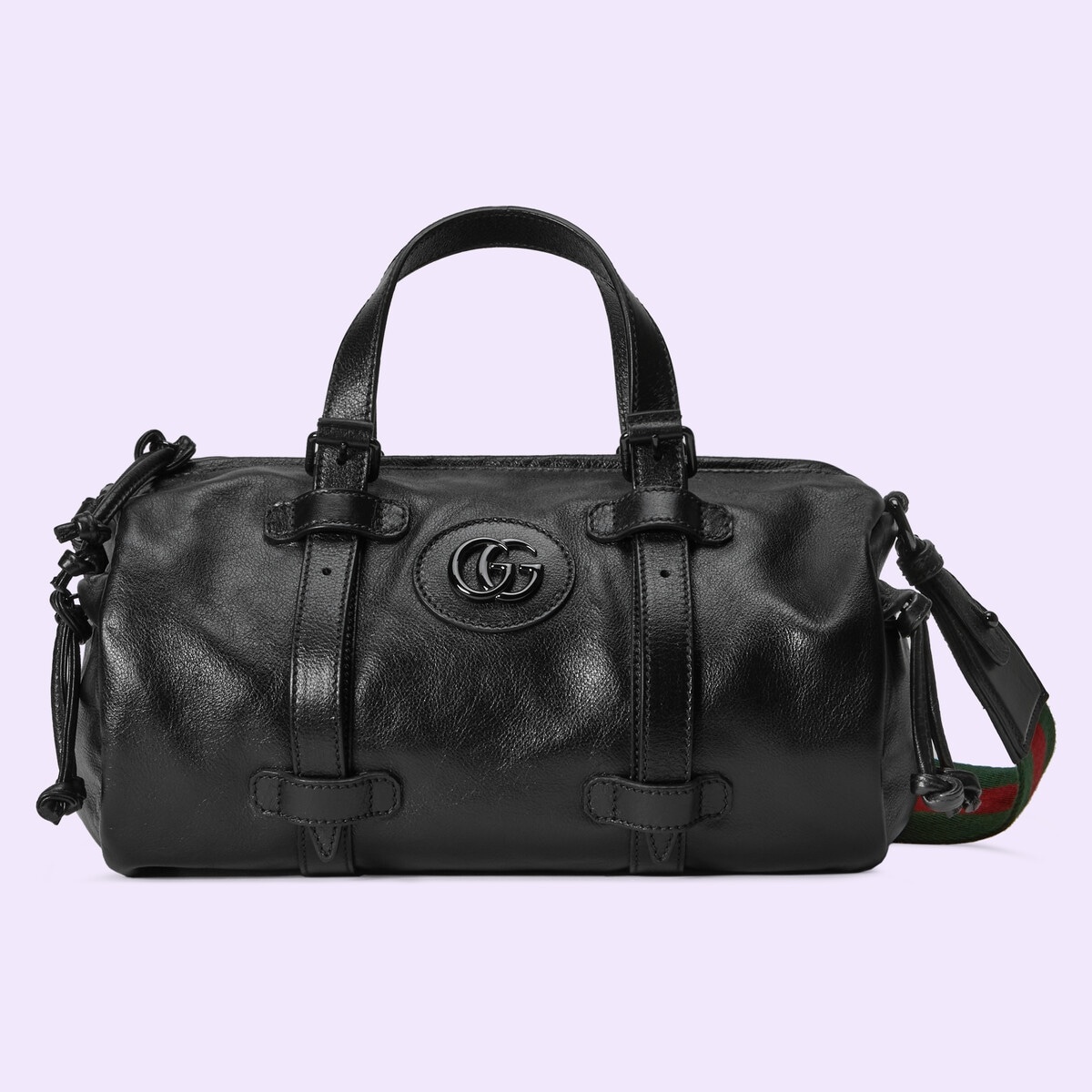 Jumbo GG large duffle bag in black leather