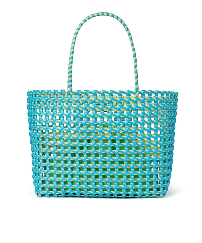 MSGM Large woven tote bag with logo outlook