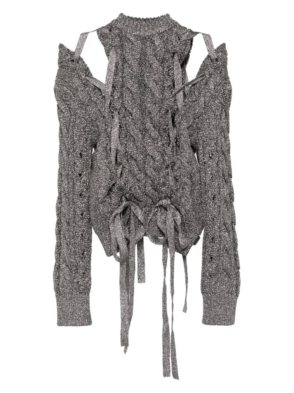 ribbon-tied metal jumper - 2