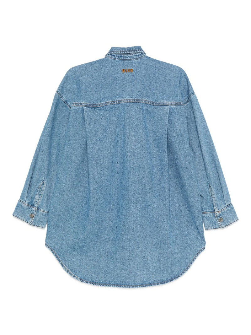 MSGM bow-detail denim shirt outlook