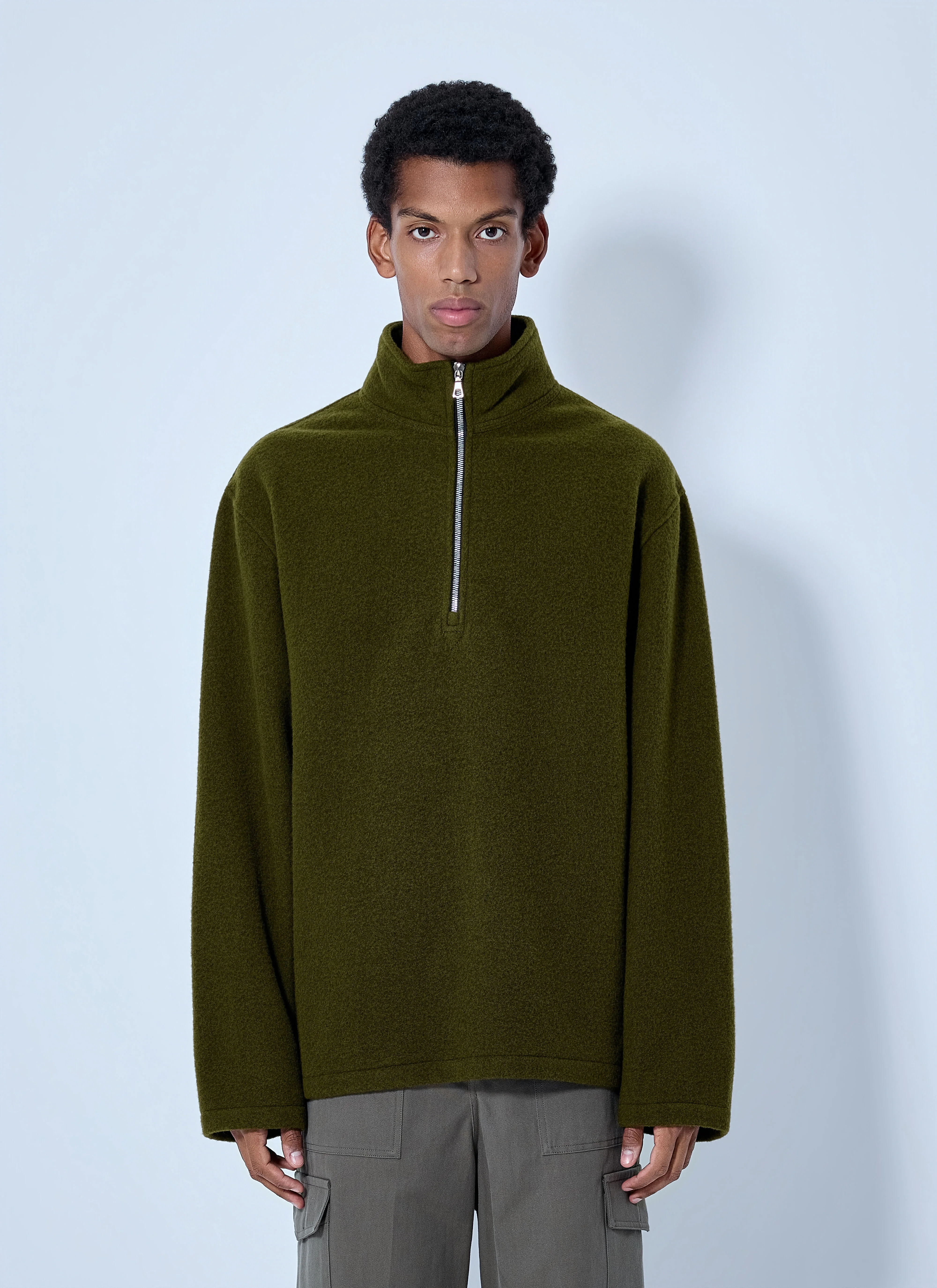 Fleece Polo Sweatshirt - 1