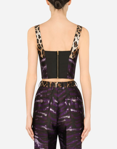 Dolce & Gabbana Lamé jacquard corset with tiger design outlook