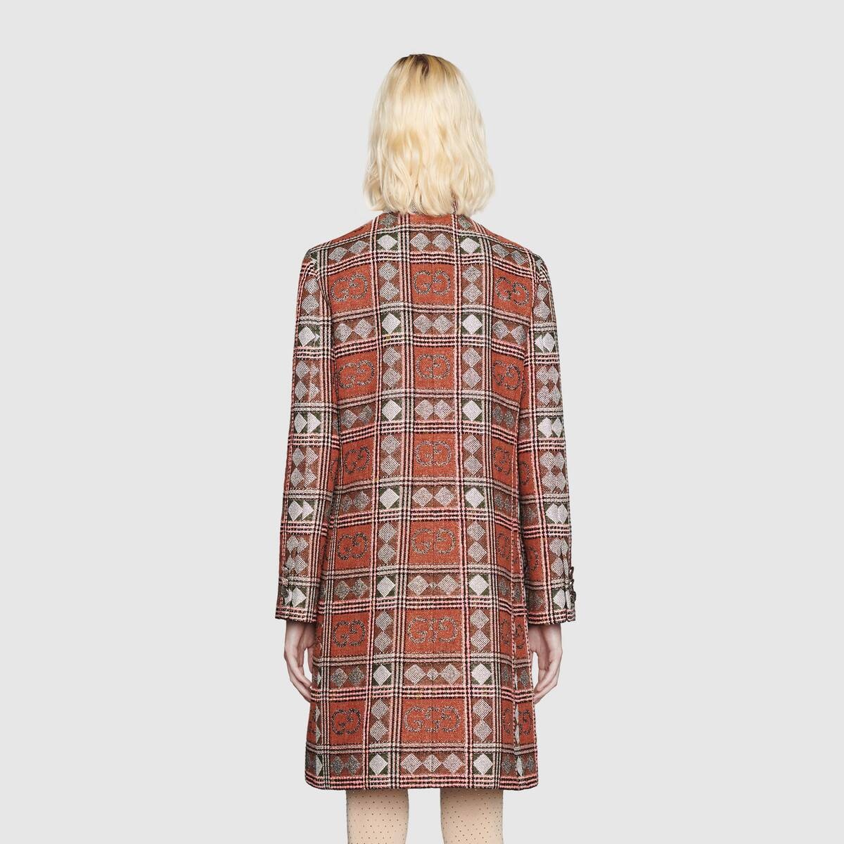 Check GG tweed coat - 4