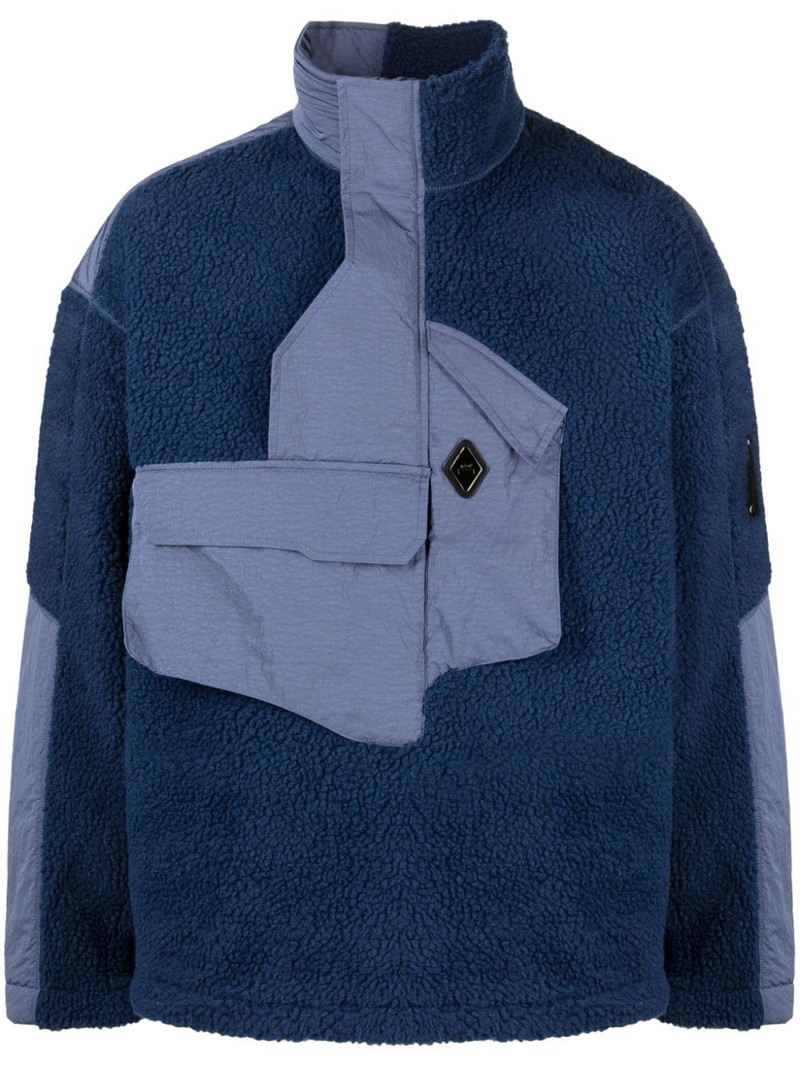 Bonded Axis panelled fleece jacket 1