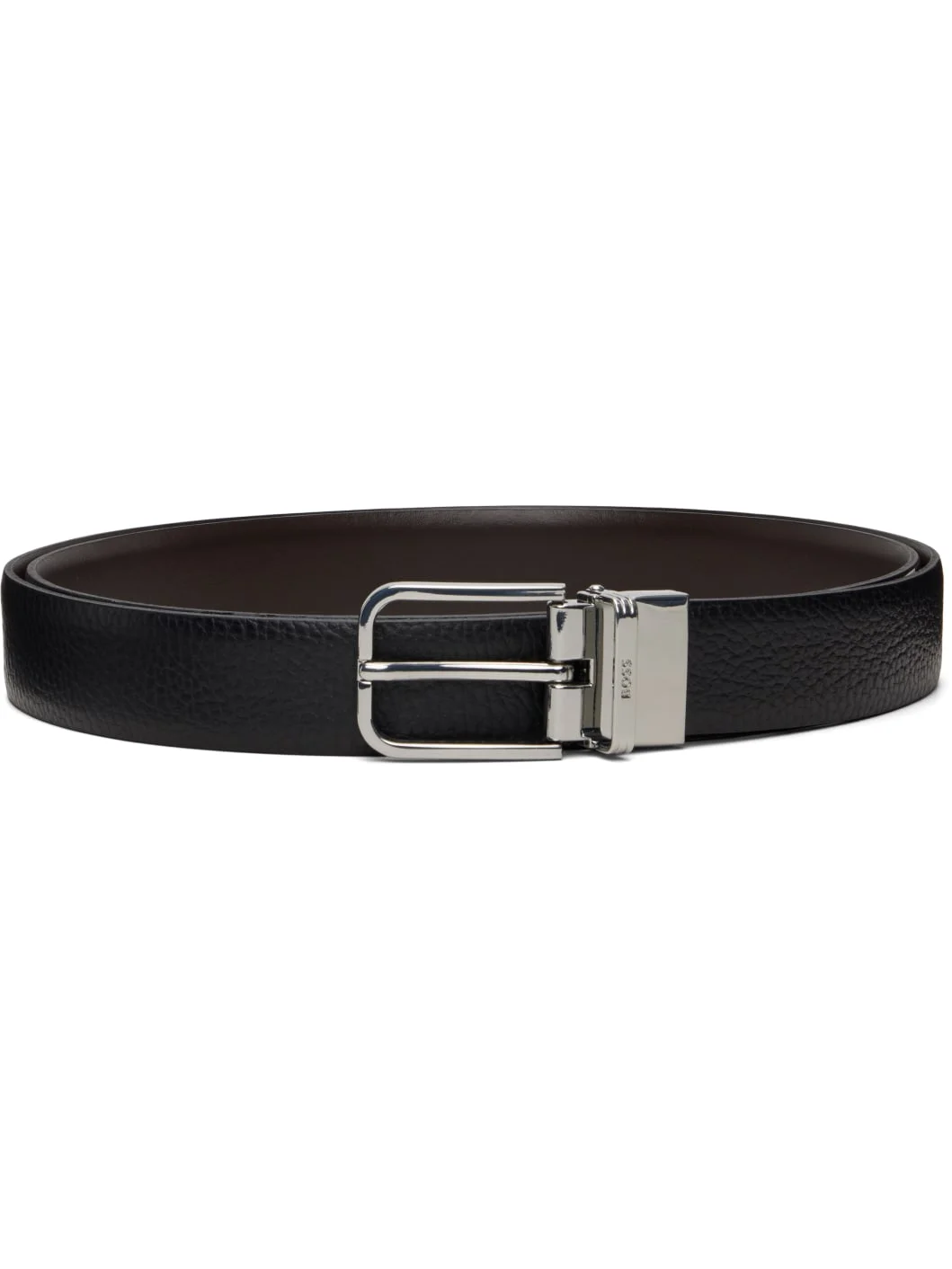 Black Logo Keeper Leather Belt - 1