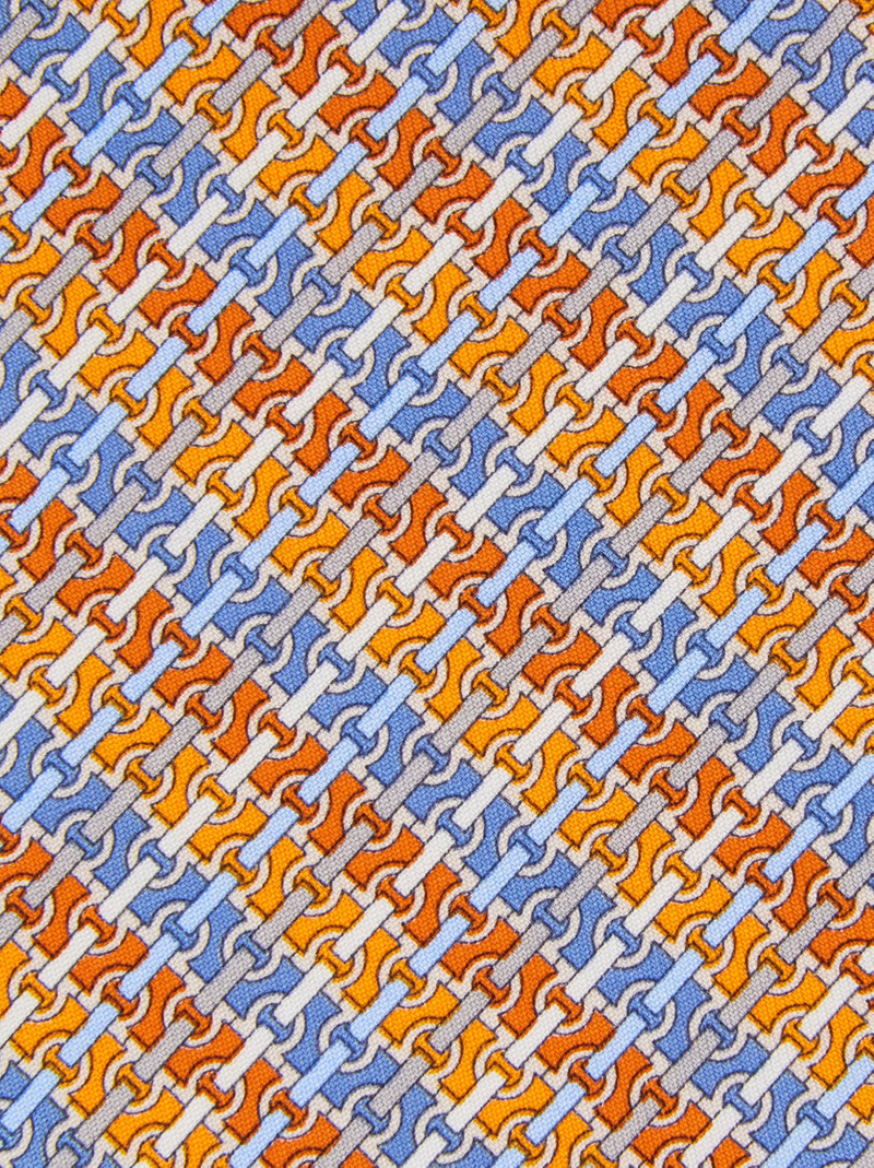 FERRAGAMO Gancini chain print silk tie outlook