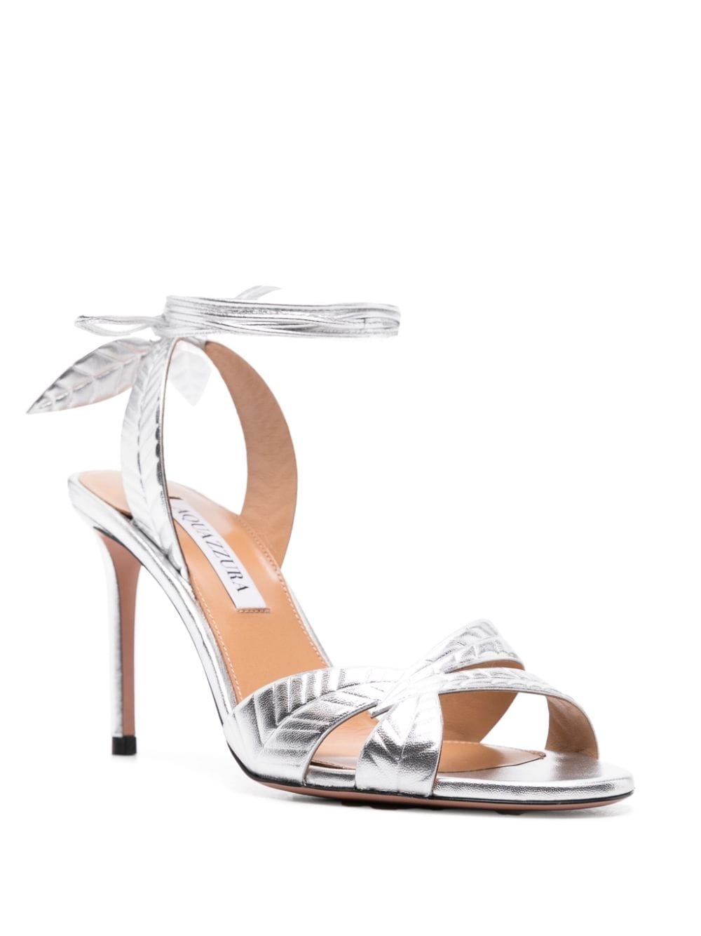 Leaf 105mm metallic sandals - 2