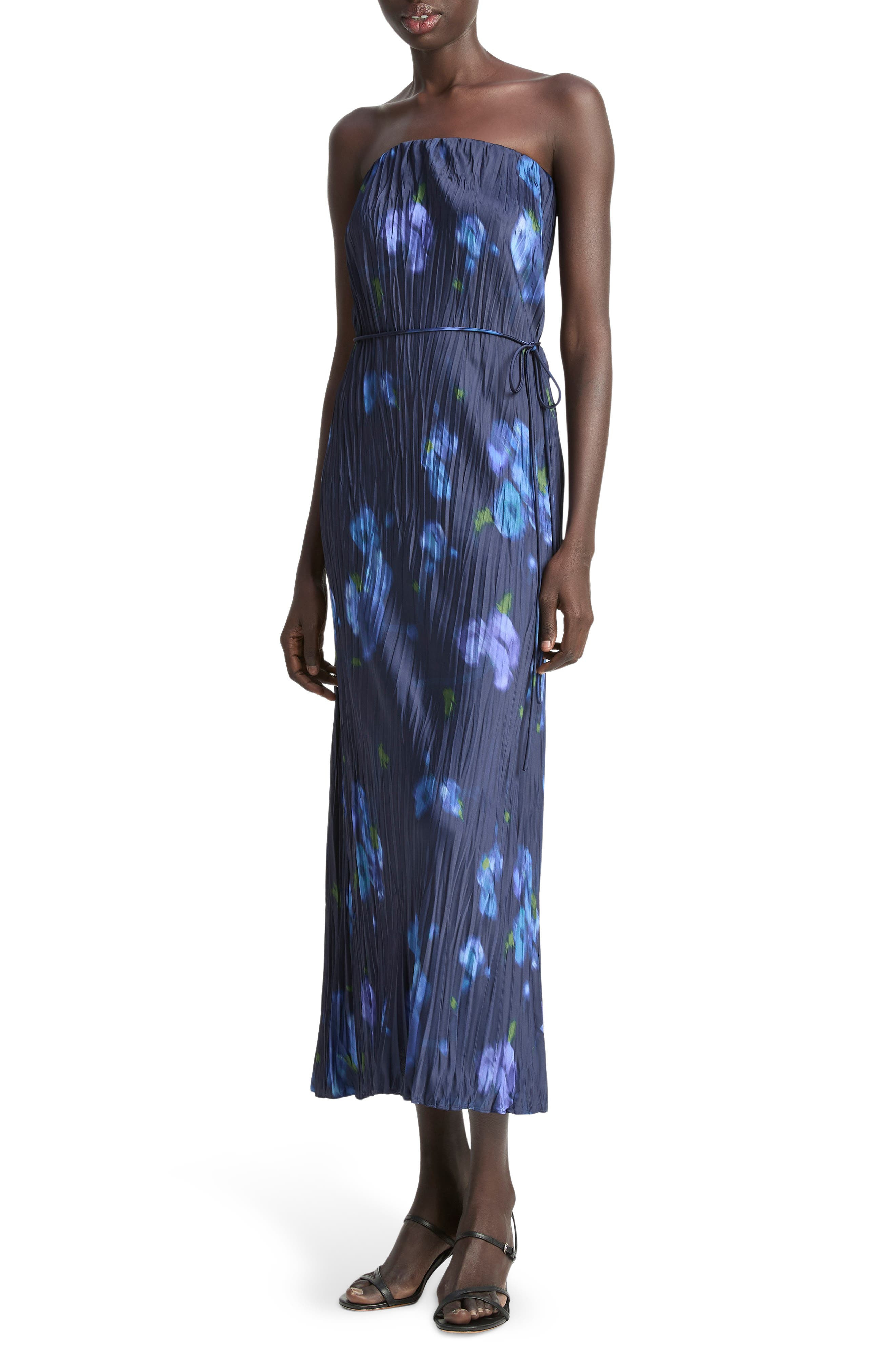 Vince Poppy Blur Crushed Column Gown in Midnight at Nordstrom - 3