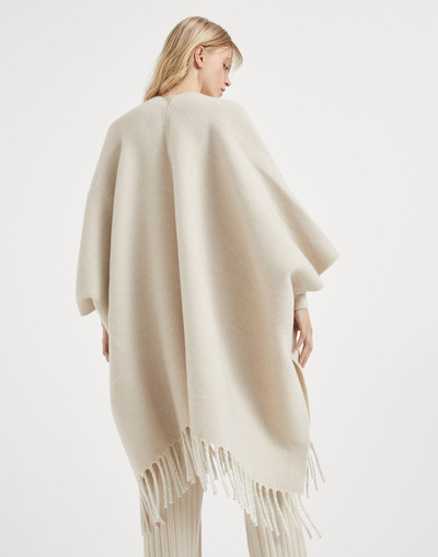 Brunello Cucinelli Wool and cashmere double knit poncho outlook