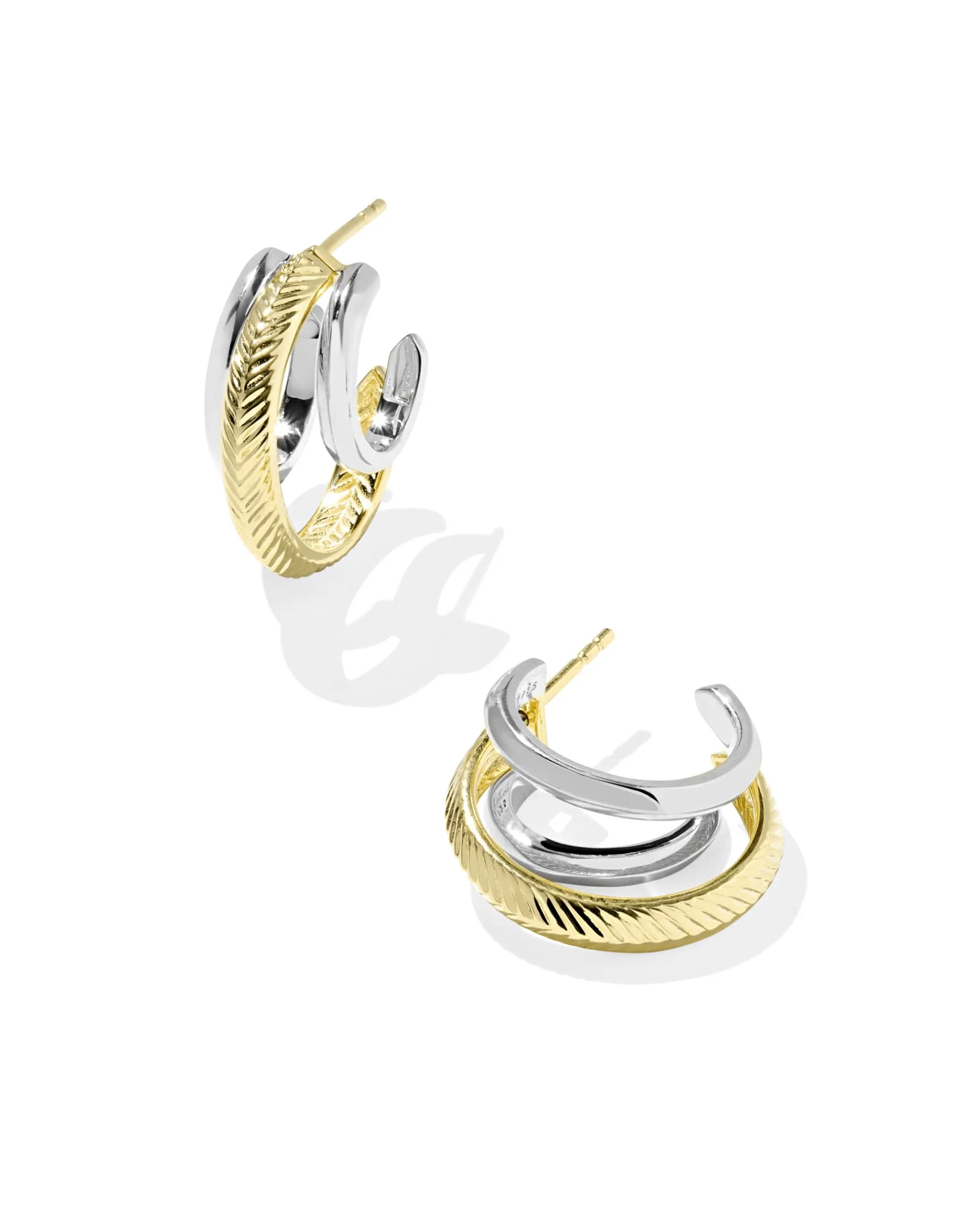 Miranda Convertible Mixed Metal Hoop Earrings - 1