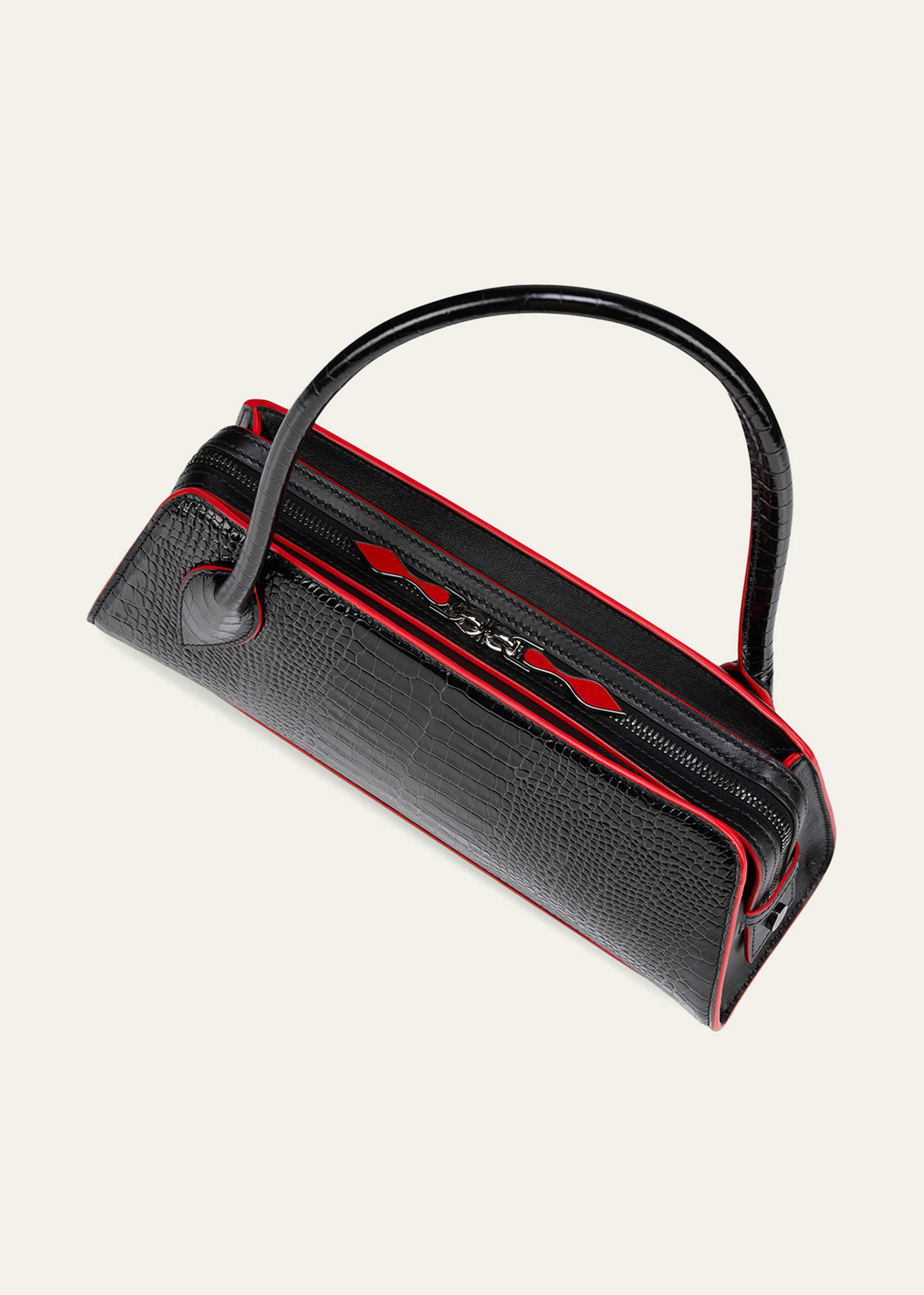 Eloise Croc-Embossed Leather Shoulder Bag - 4