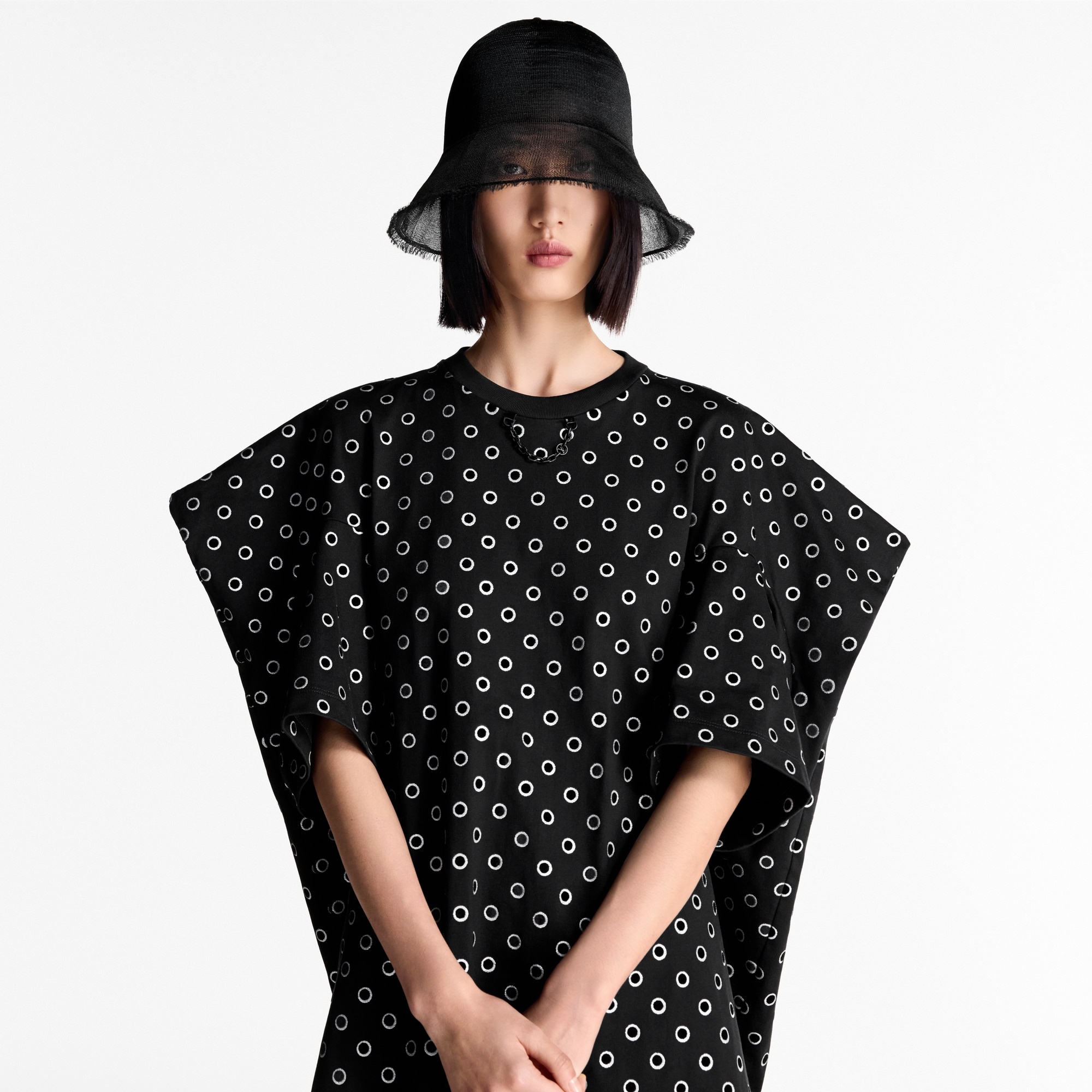Jewel Dot Boxy Shoulder T-Shirt Dress - 2