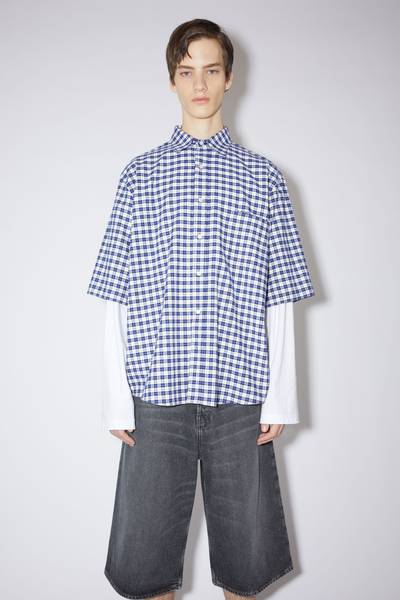 Acne Studios Short sleeve button-up shirt - Blue/white outlook