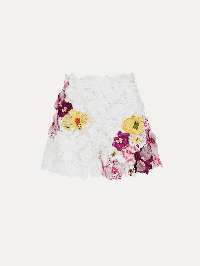 ORCHID EMBROIDERED GUIPURE SHORTS 1
