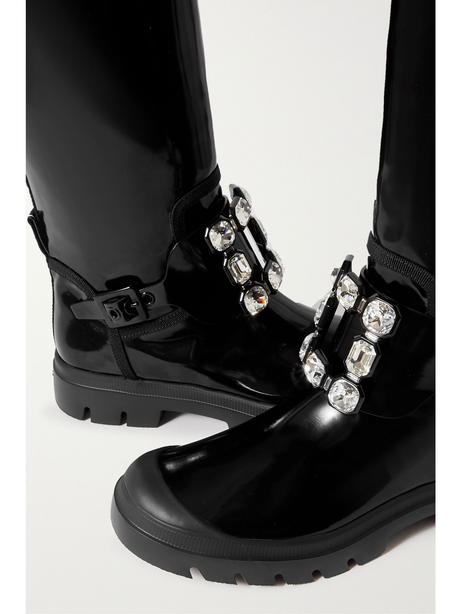 Walky Viv crystal-embellished patent-leather knee boots Black - 4