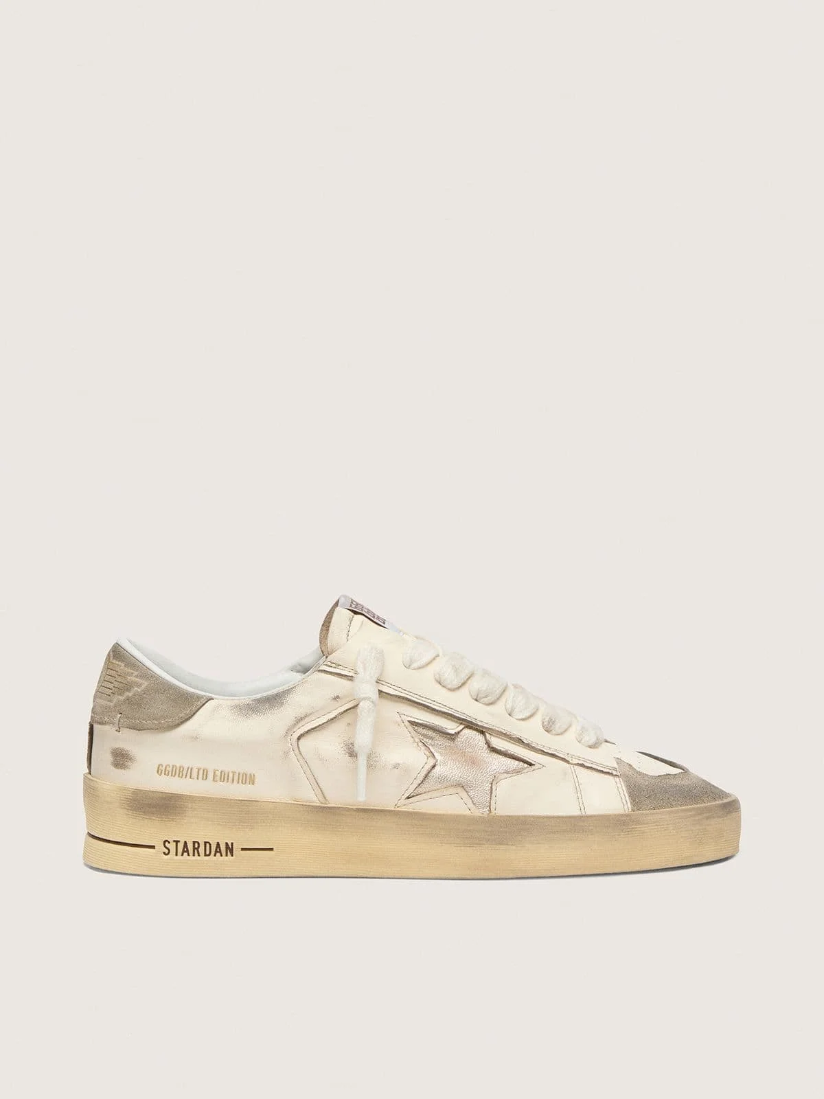 Men’s Stardan LTD in suede and white nappa with gold star - 1