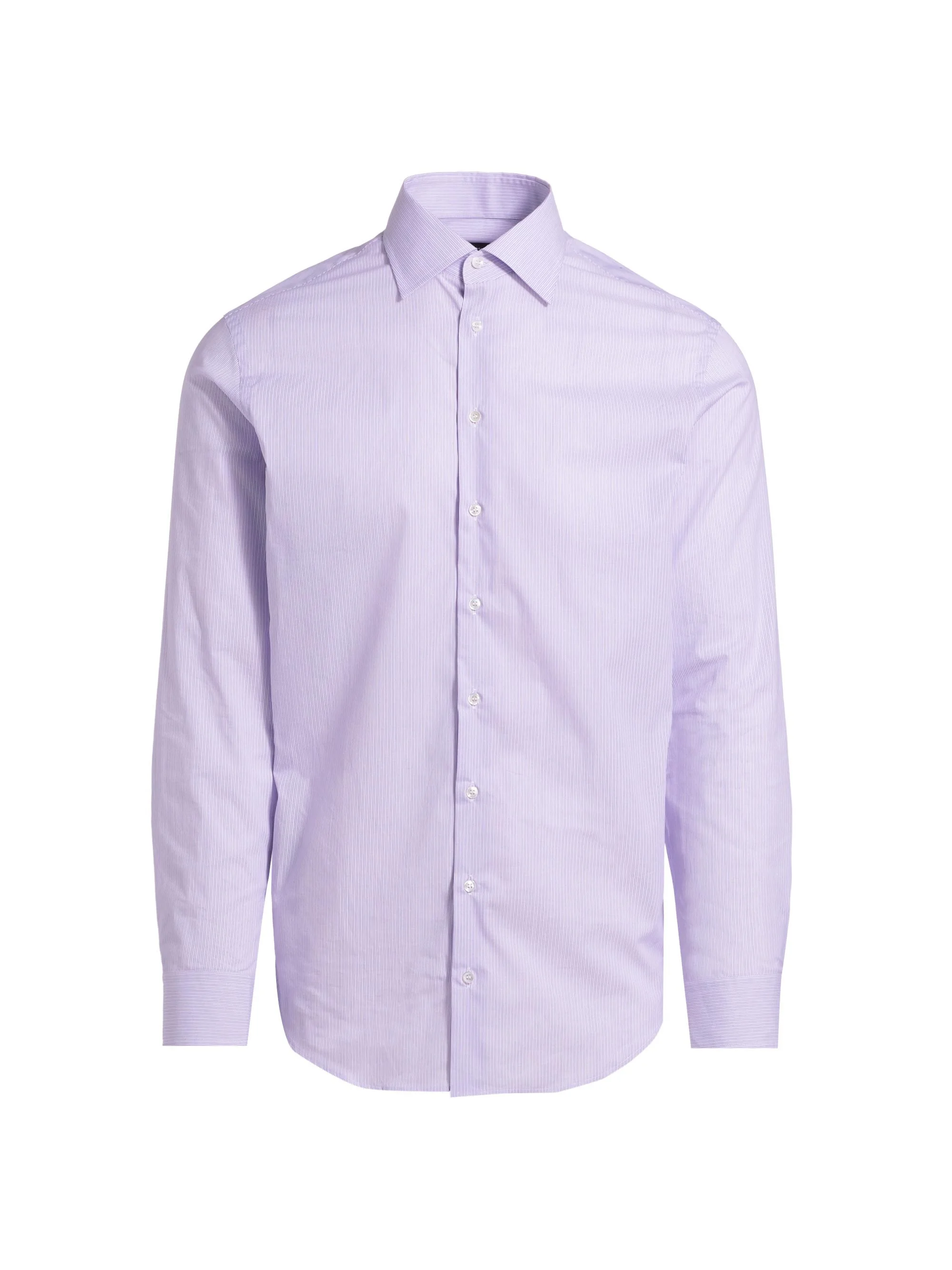 Men's Woven Stripe Cotton Shirt - Purple - 1