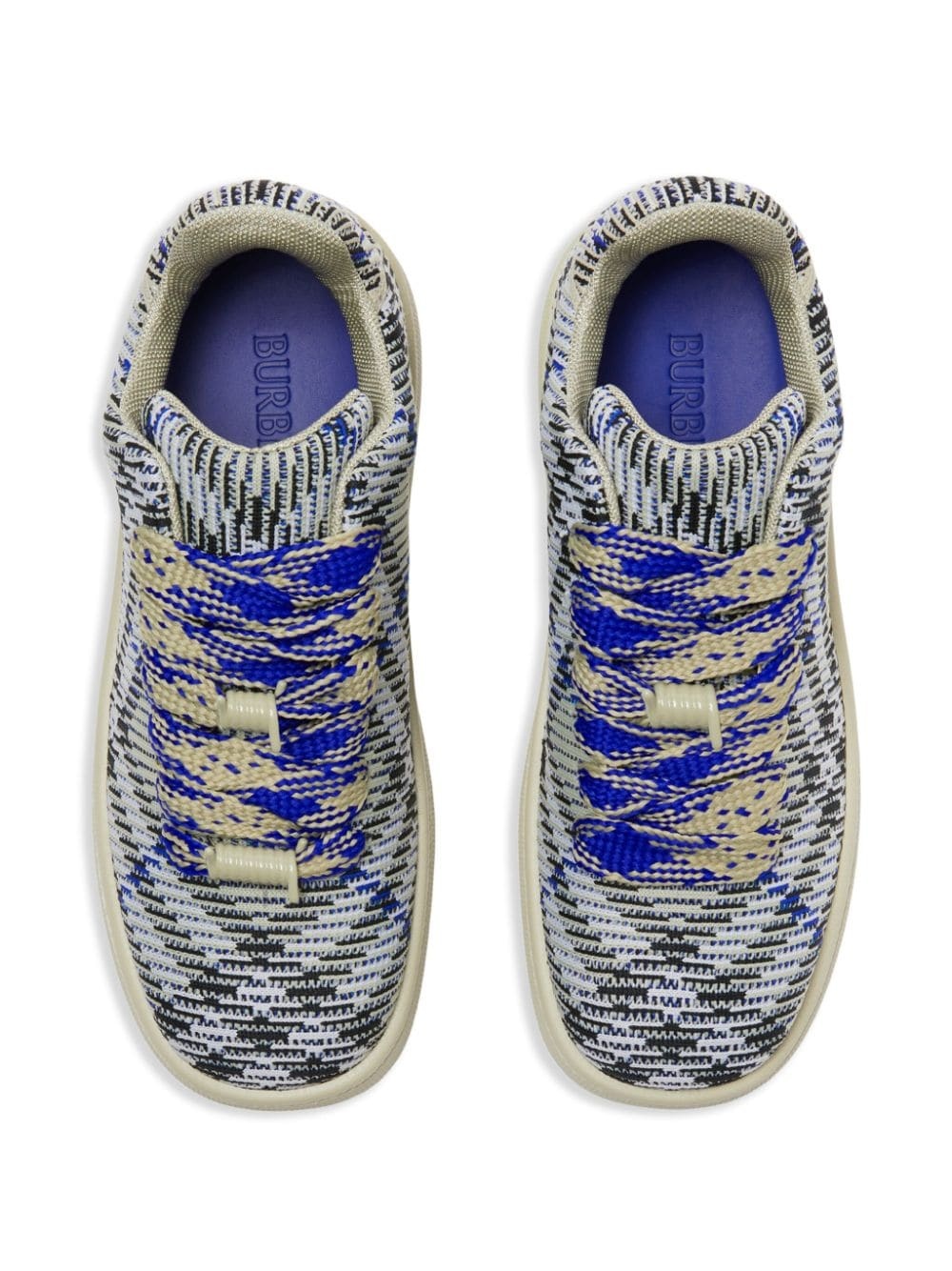 Box checked knitted sneakers - 4