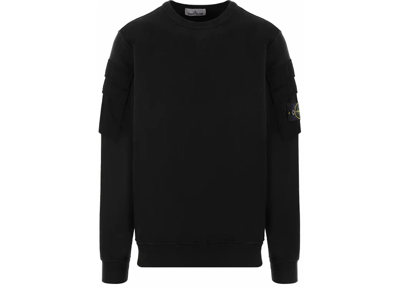 Stone Island Garment Dyed Pocket Crewneck Black - 1