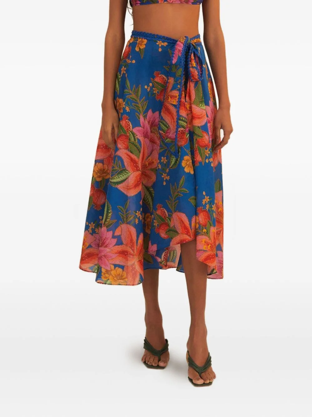 floral wrap midi skirt - 1