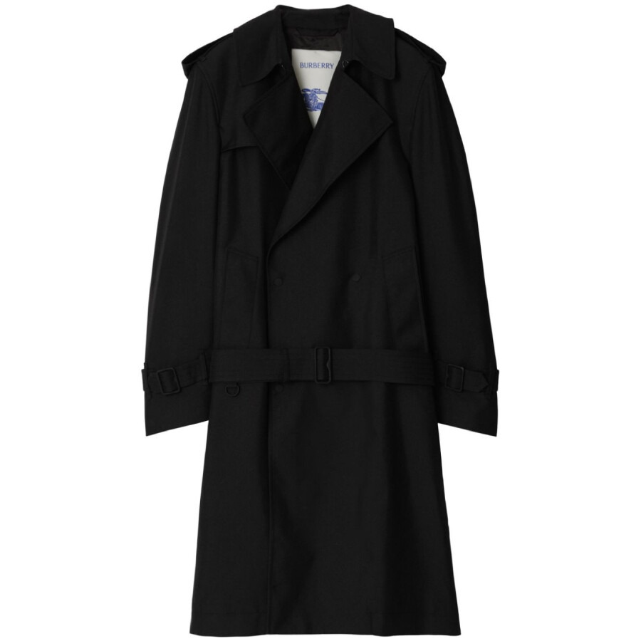 Burberry Silk Blend Double-Breasted Trench Coat - 5