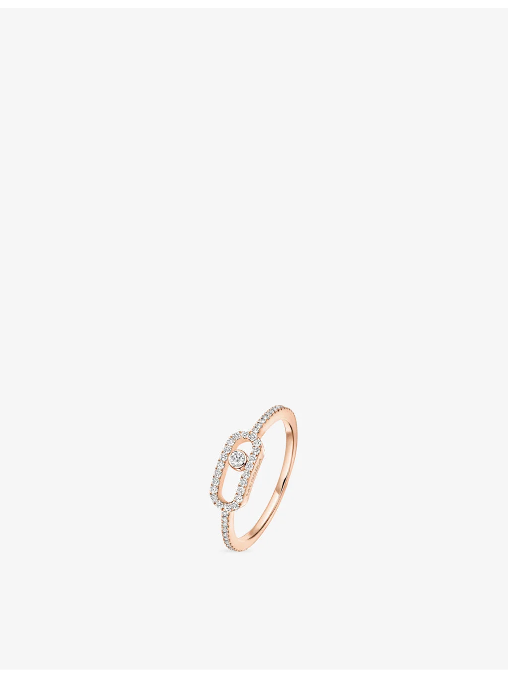 Move Uno 18ct pink-gold and pavé diamond ring - 1
