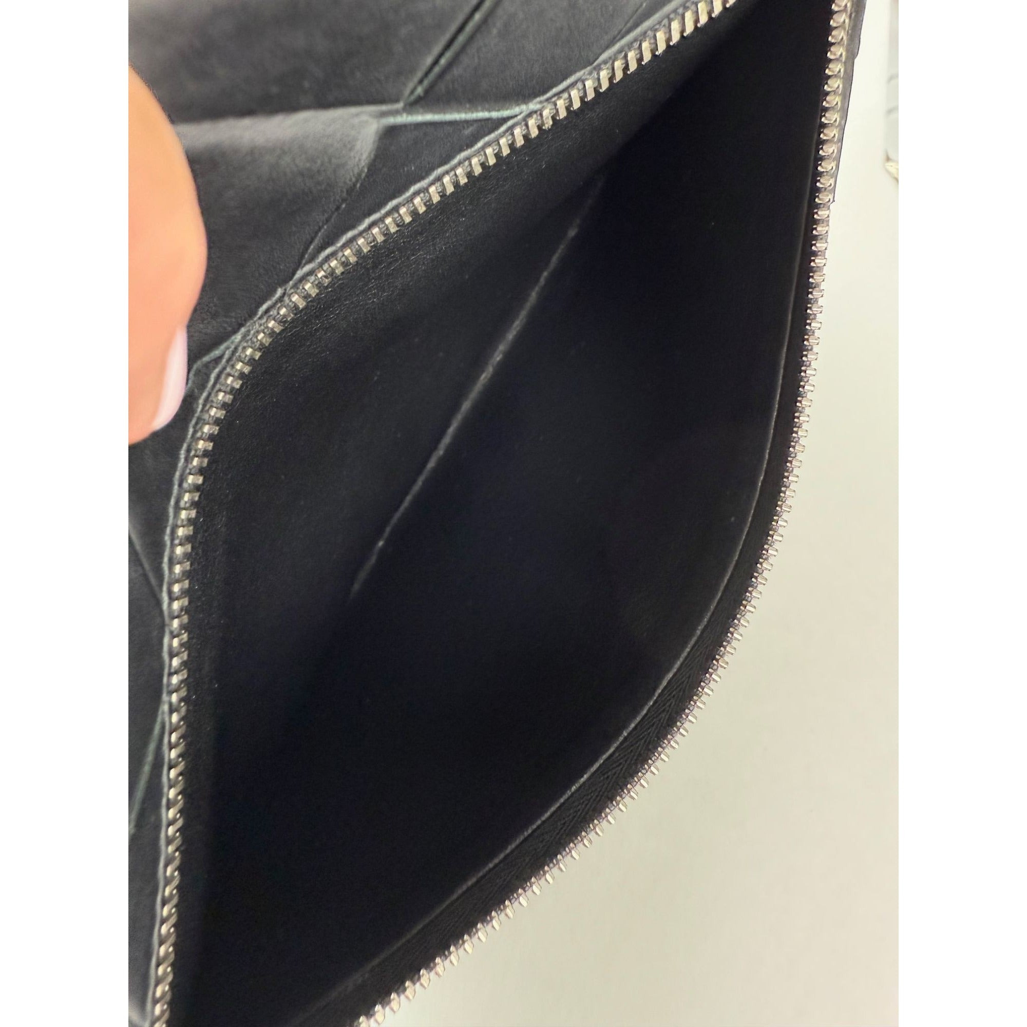 Bottega Veneta Black Leather Maxi Intreciato Document Case Wristlet Clutch Bag - 8