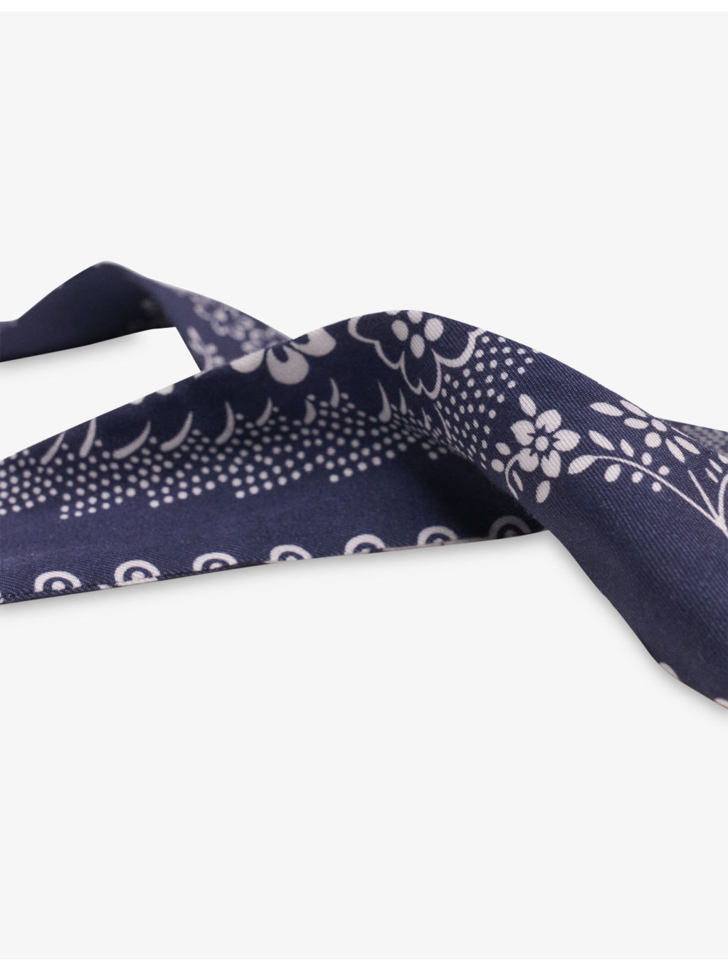Bandana-Print Scarf-Detail Woven Hair Scrunchie - 5