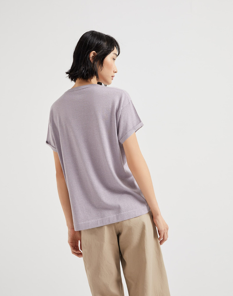 Brunello Cucinelli Sparkling cashmere and silk lightweight sweater outlook