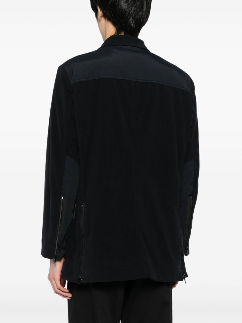 logo-appliquÃ© single-breasted blazer - 4