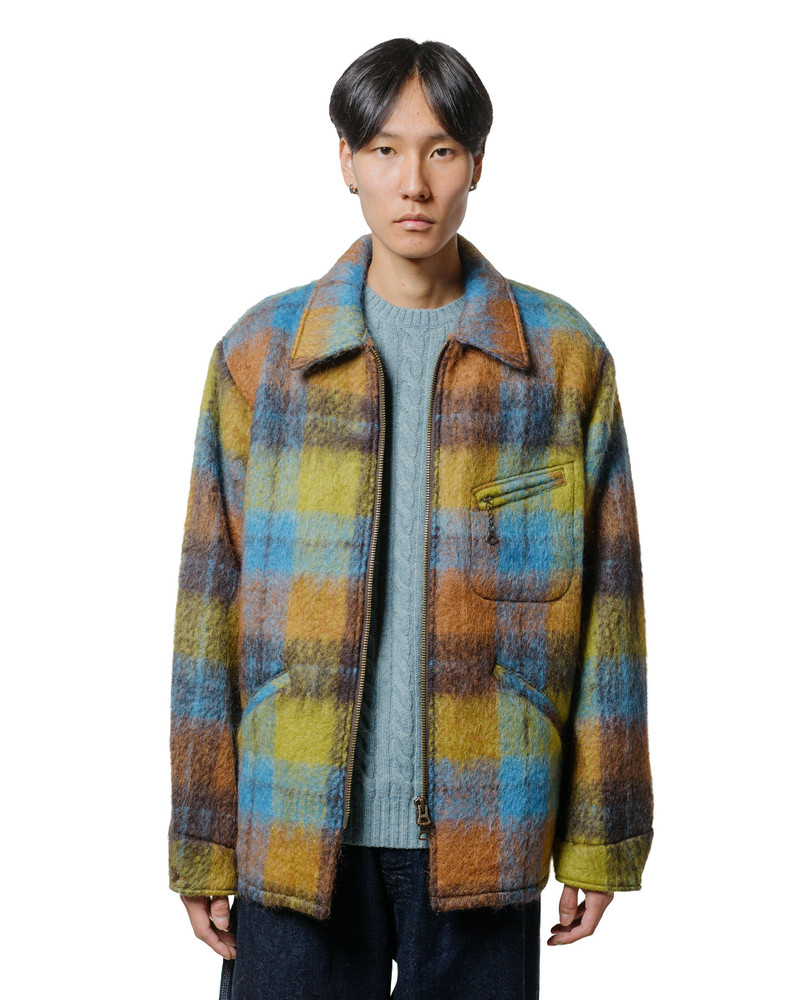 BEAMS PLUS Brushed Mohair Plaid Sports Jacket Brown/Multi outlook