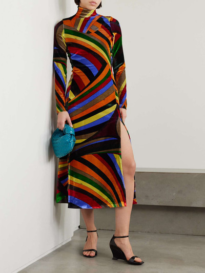 PUCCI Printed stretch-velvet midi dress outlook