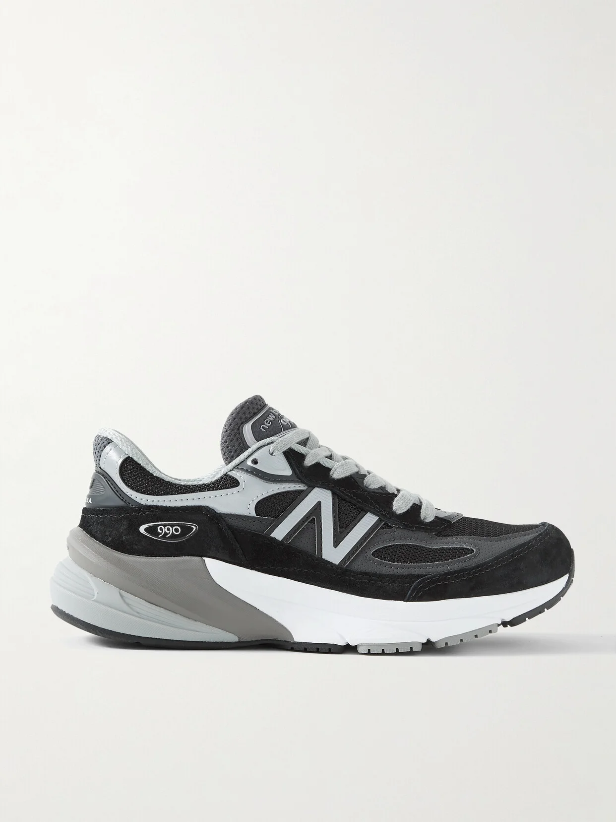 Made In Usa 990v6 Leather-trimmed Mesh And Suede Sneakers - 1