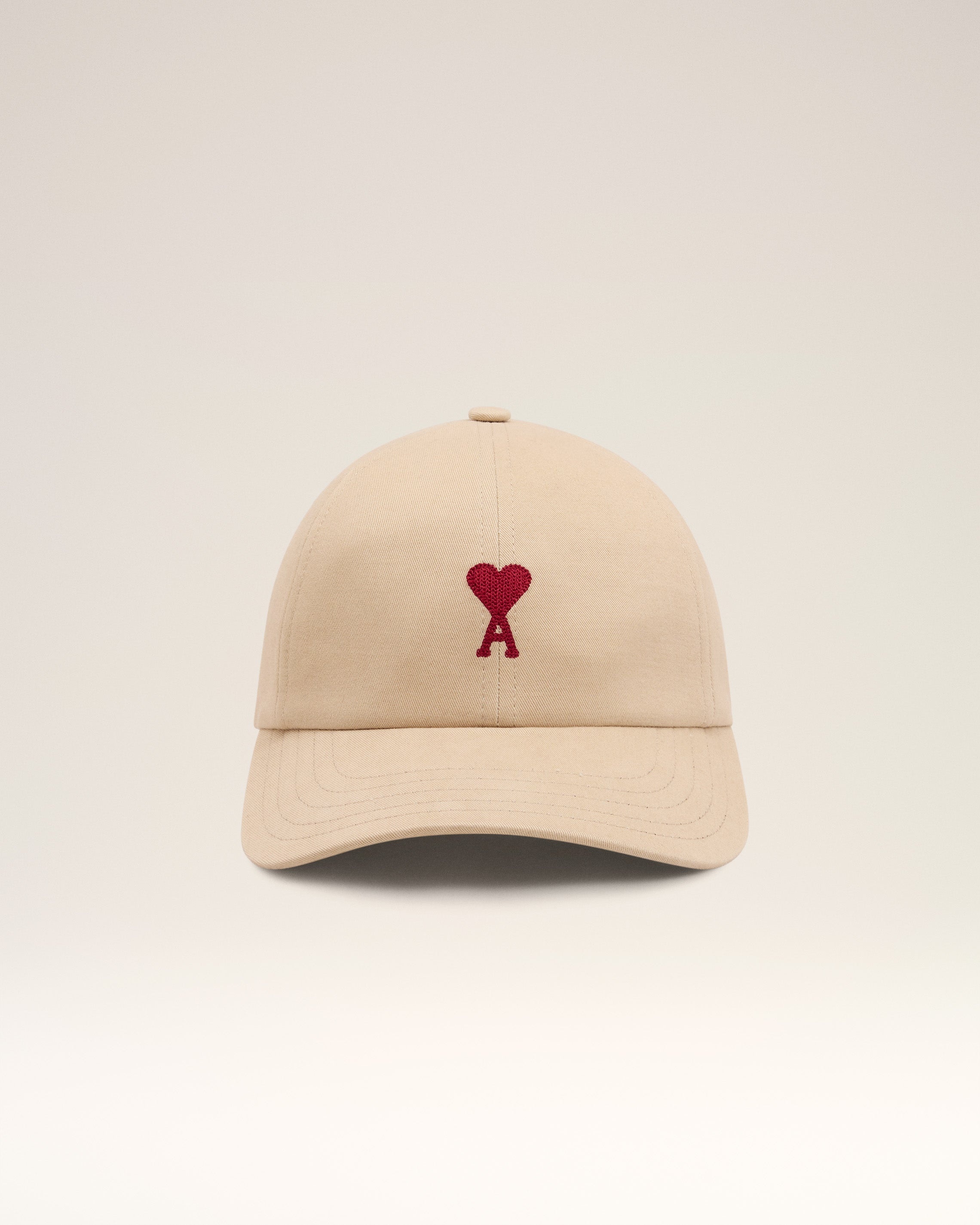 BEIGE COTTON AMI DE COEUR EMBROIDERY CAP - 4