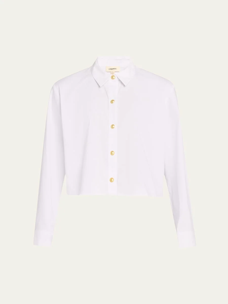 Cosette Cropped Button-Front Shirt - 1