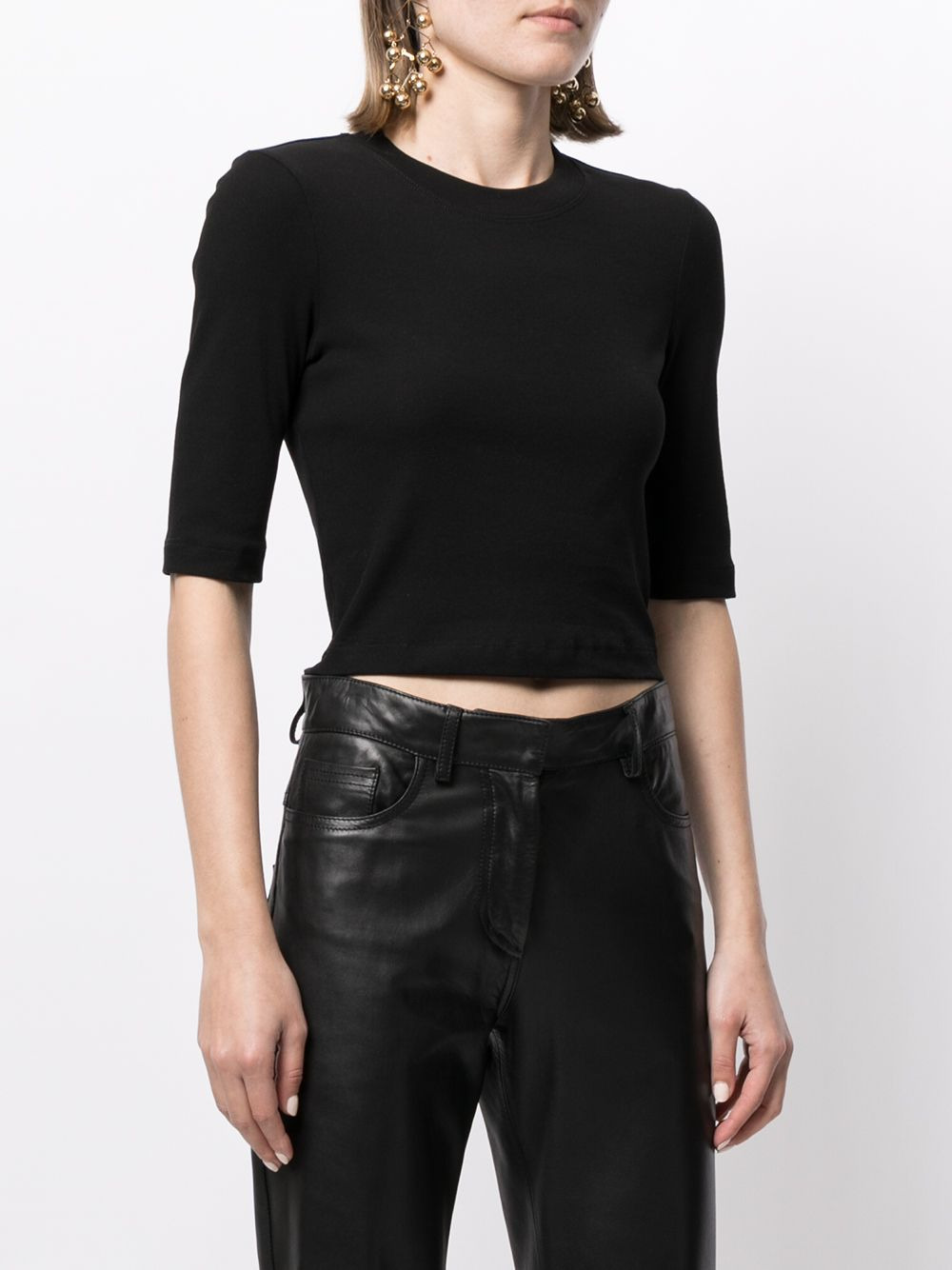 cropped short-sleeve top - 3