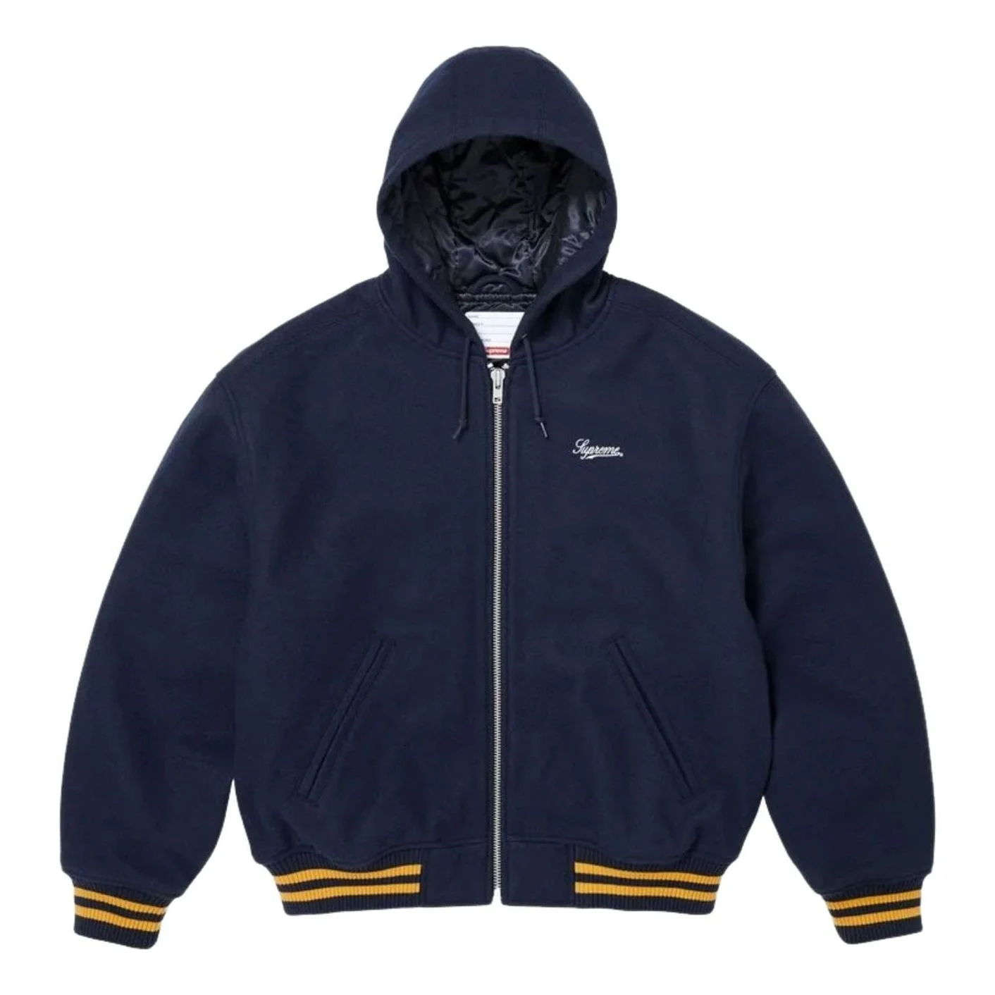Supreme x Larry Clark FW26 Hooded Varsity Jacket 'Navy' SUP-FW26-054-NVY - 1