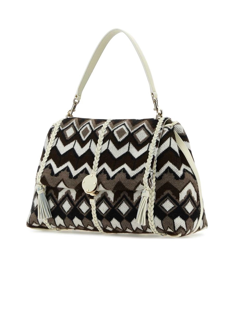 Embroidered Wool Large Penelope Shoulder Bag - 2