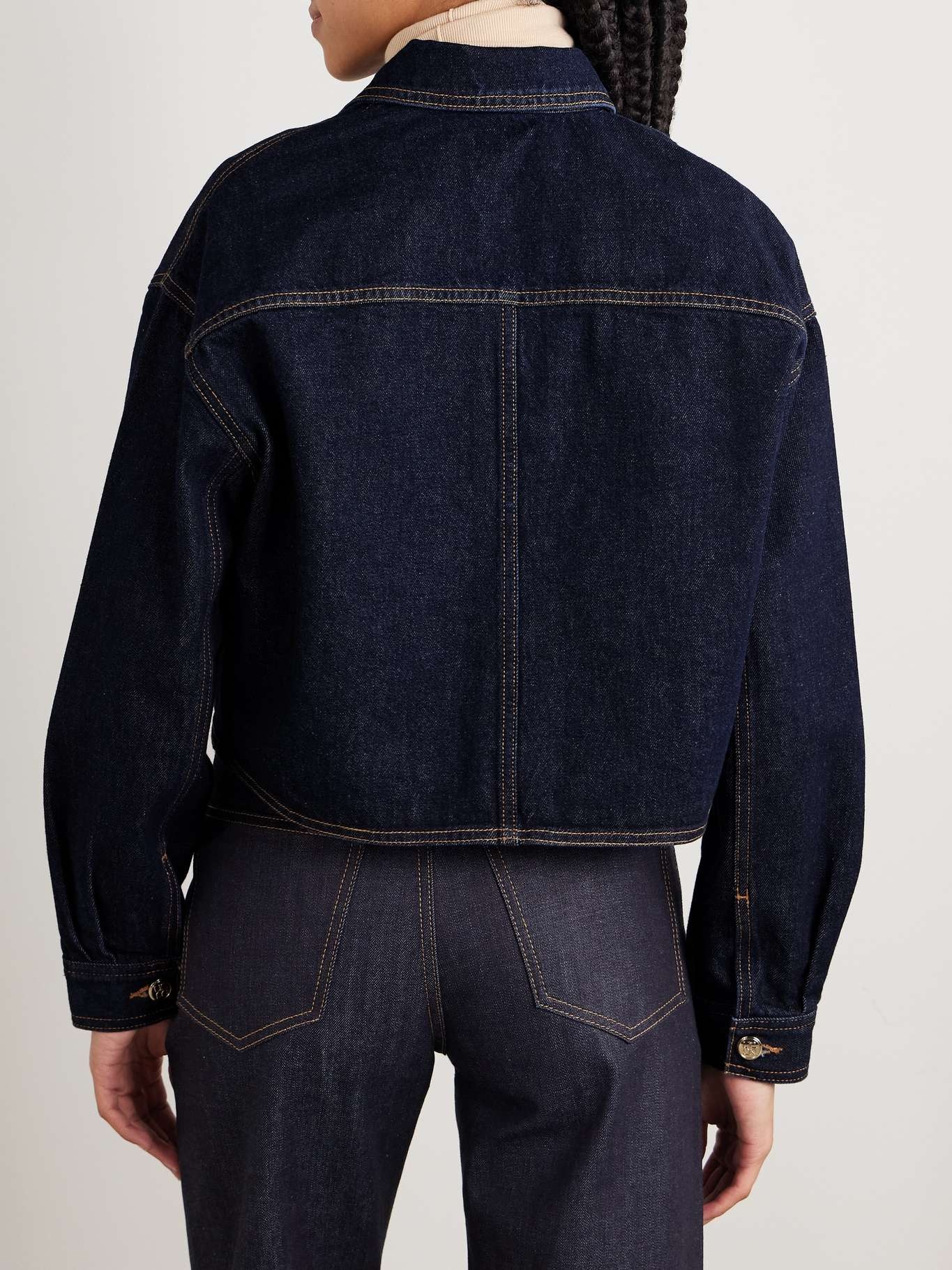 Bobbi cropped denim jacket Dark denim - 3