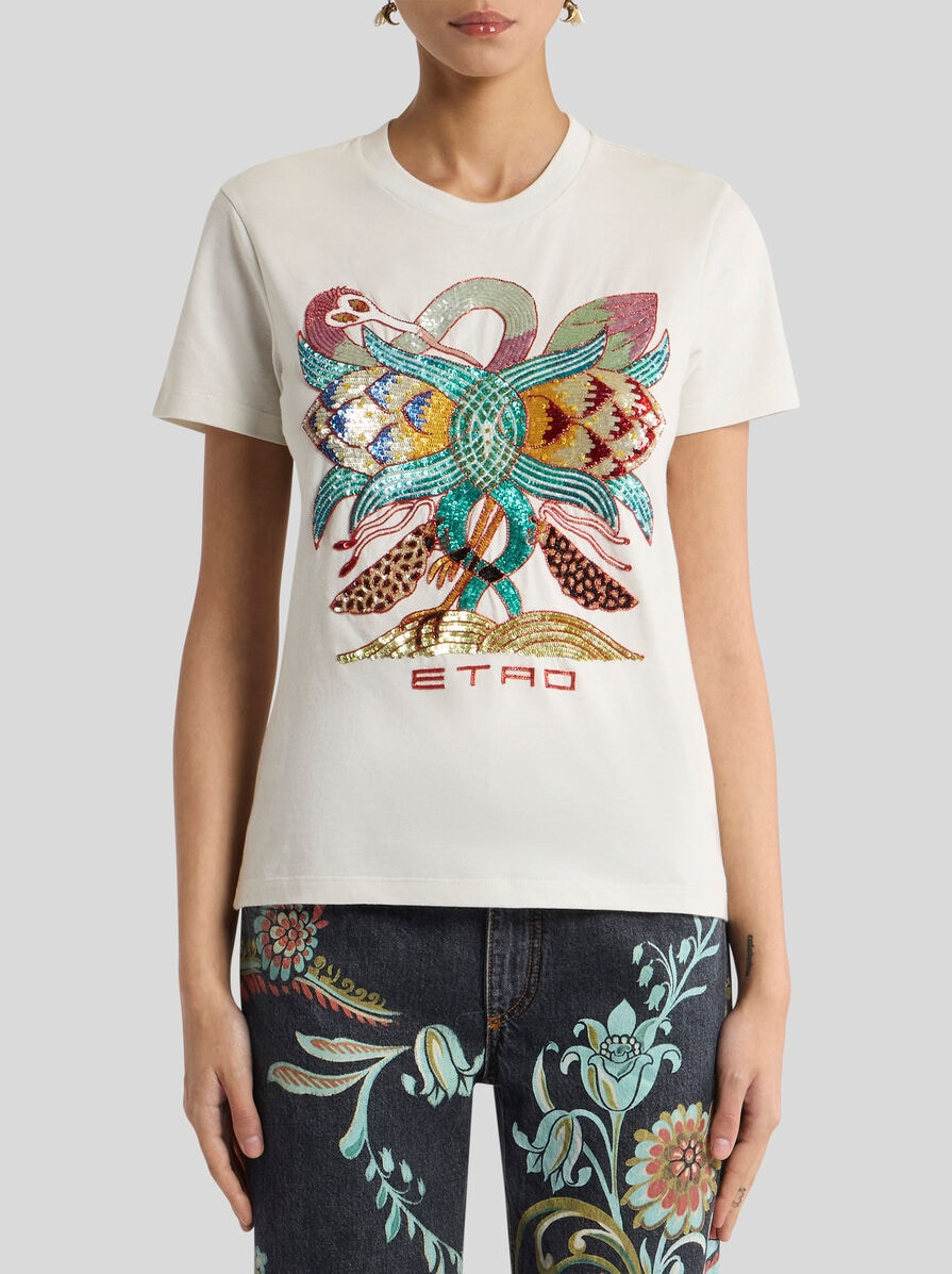 COTTON T-SHIRT WITH EMBROIDERY - 2