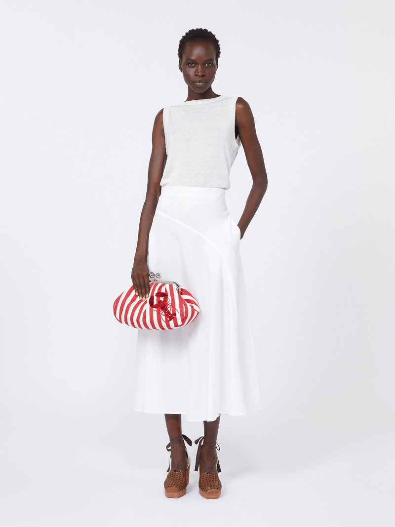 GERUSIA Medium striped cotton Pasticcino bag - RED 6