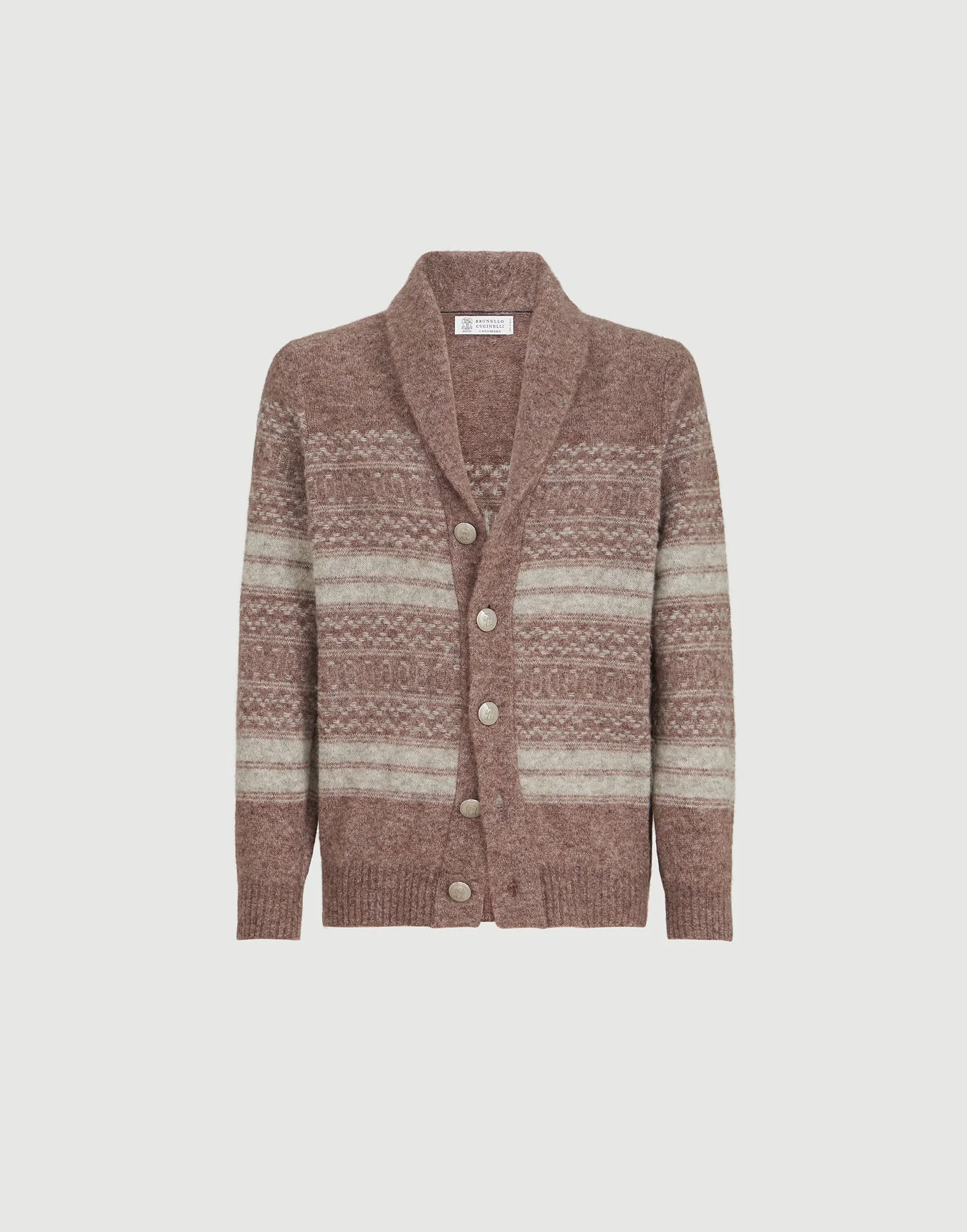 Alpaca, cashmere and wool nordic jacquard cardigan - 1
