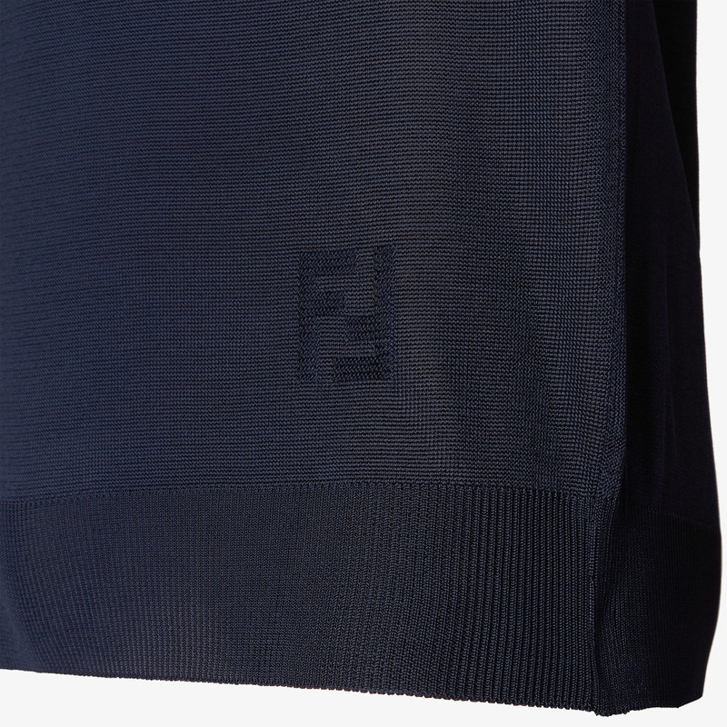 Polo shirt Dark blue viscose sweater 3