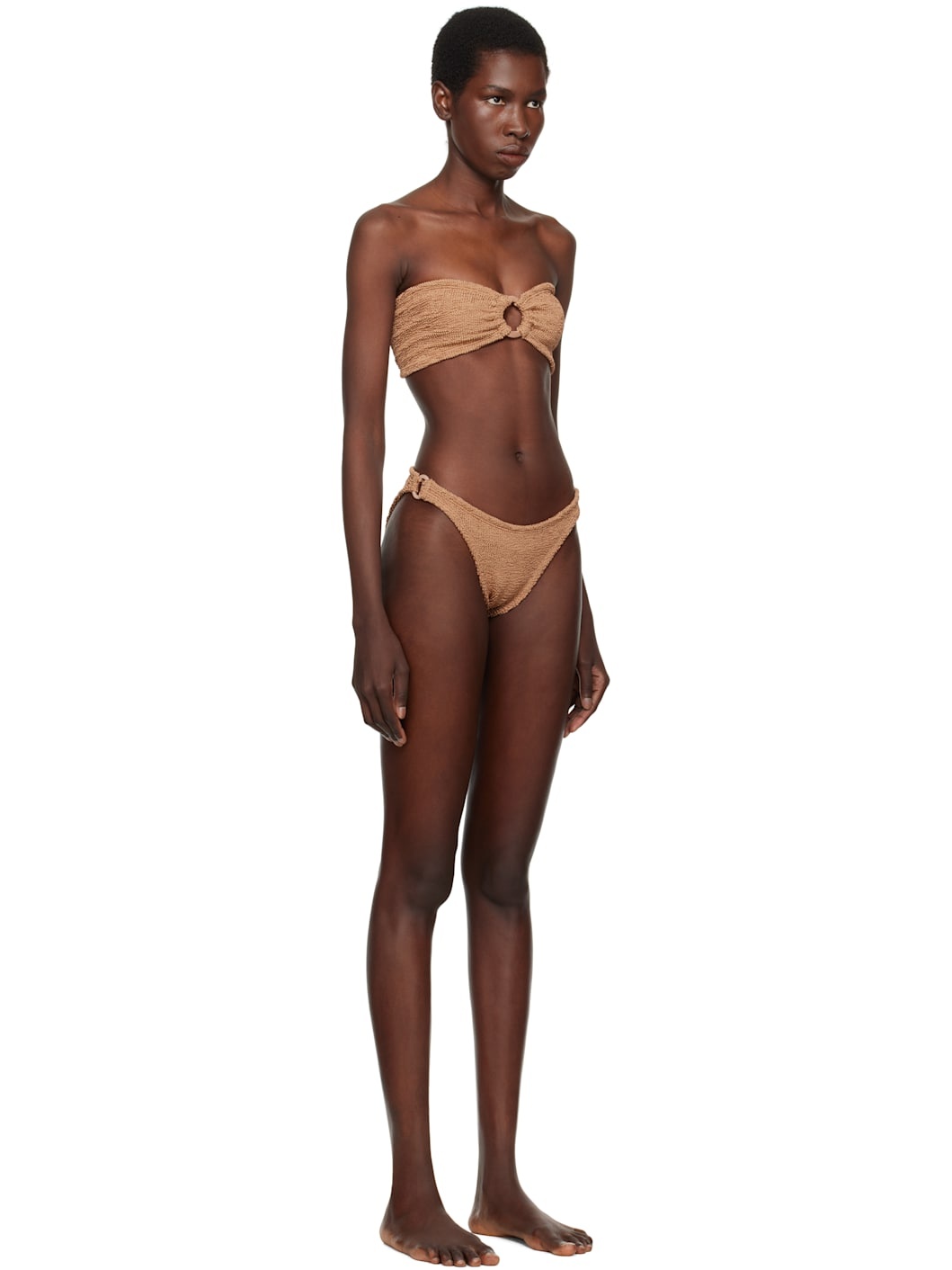 Brown Gloria Tonal Hoops Bikini - 2