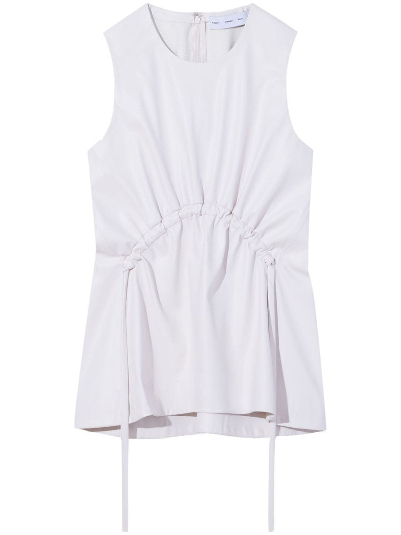 drawstring-detail faux-leather top 1