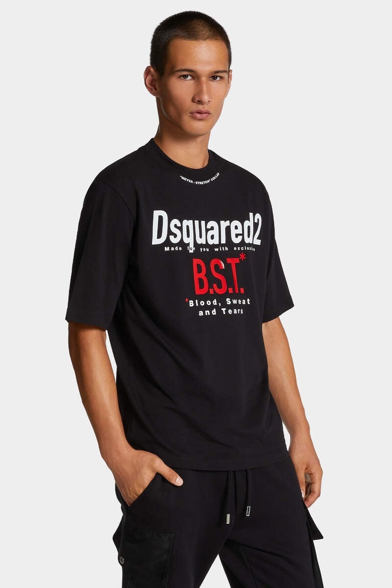 DSQUARED2 LOOSE FIT BLOOD SWEAT TEARS T-SHIRT | REVERSIBLE