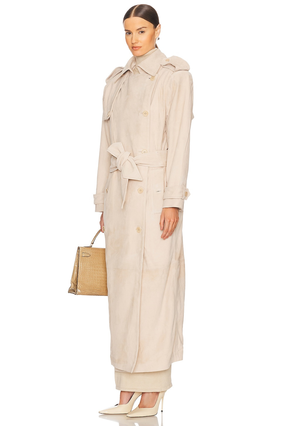Suede Trench Coat - 5