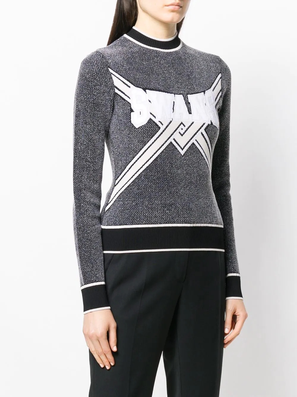 knitted logo top - 3